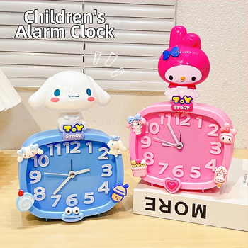 Bērniem paredzēts galda pulkstenis – karikatūru stilā, ar baterijām, izturīgs pret kritieniem (plastmasas korpuss, plastmasas cifernis)