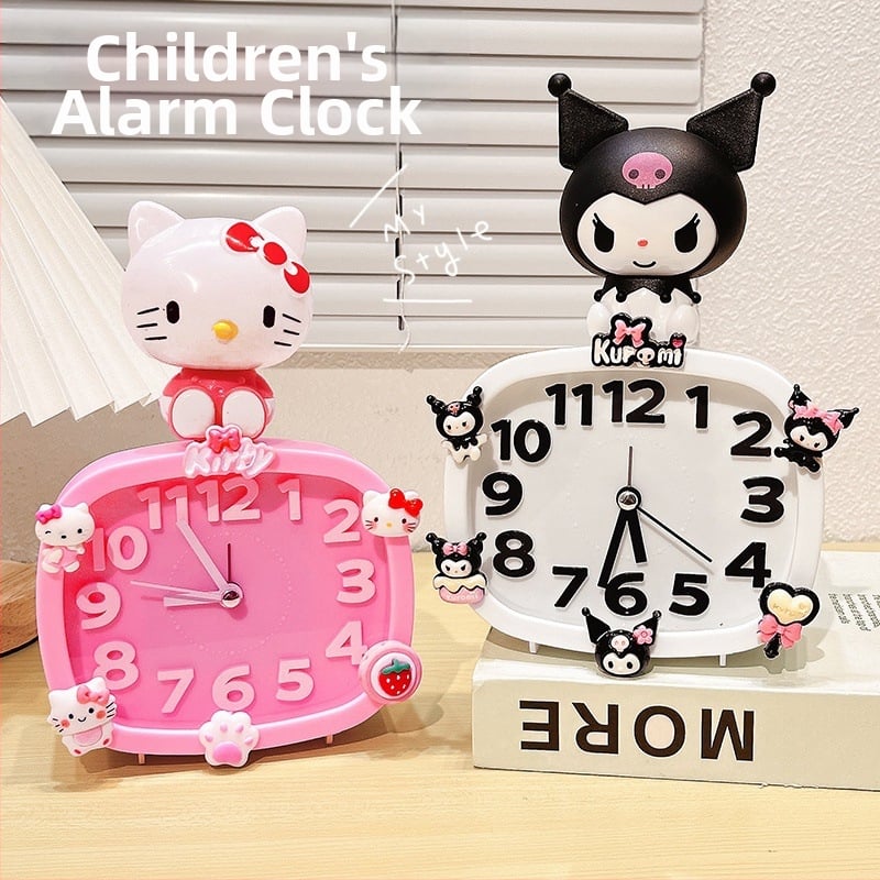 Bērniem paredzēts galda pulkstenis – karikatūru stilā, ar baterijām, izturīgs pret kritieniem (plastmasas korpuss, plastmasas cifernis)