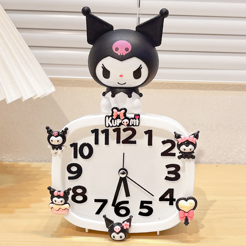 Bērniem paredzēts galda pulkstenis – karikatūru stilā, ar baterijām, izturīgs pret kritieniem (plastmasas korpuss, plastmasas cifernis)