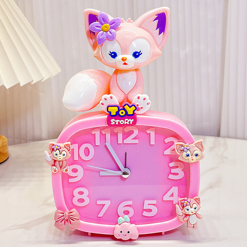 Bērniem paredzēts galda pulkstenis – karikatūru stilā, ar baterijām, izturīgs pret kritieniem (plastmasas korpuss, plastmasas cifernis)