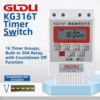 Kg316T mikrokontroles laika vadības slēdzis ielu apgaismojumam — 220V, ārējais barošanas avots, displejs ar indikatoru un cipariem, automātiska izslēgšana