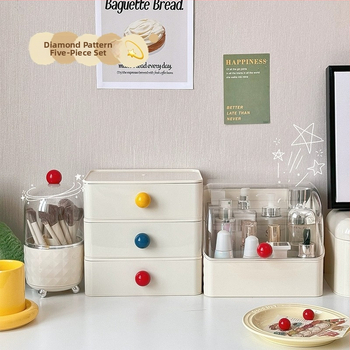 Beichuan Kosmētikas uzglabāšanas kastīte galda virsmai — atvilnes tips, saliekams, putekļu izturīgs, plastmasas korpuss, ar atveramu vāku