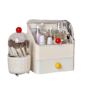 Beichuan Kosmētikas uzglabāšanas kastīte galda virsmai — atvilnes tips, saliekams, putekļu izturīgs, plastmasas korpuss, ar atveramu vāku