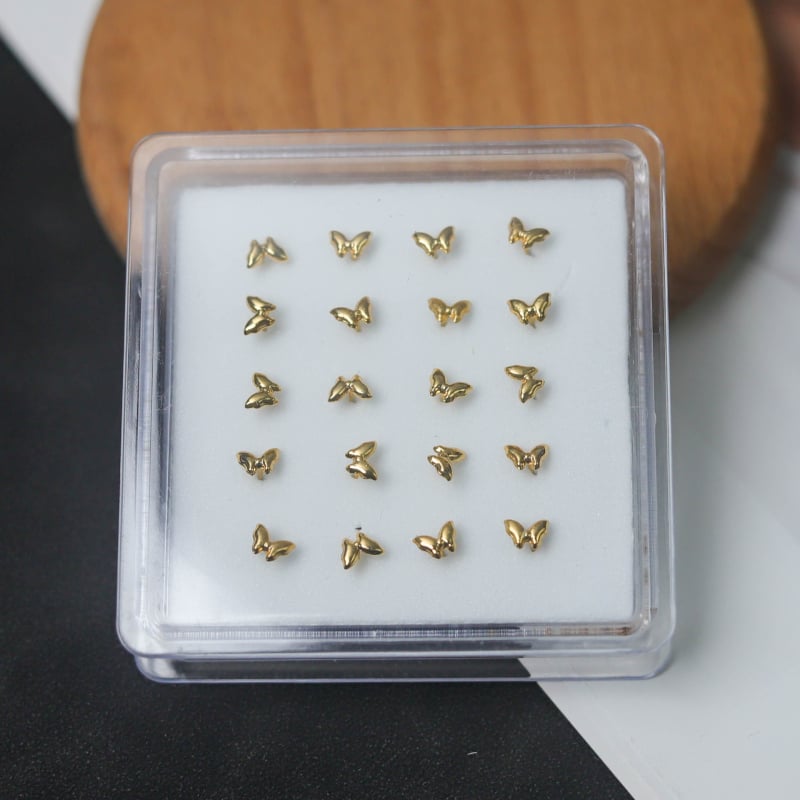 Κοσμήματα μύτης – Χειροποίητα, σκουλαρίκια και δαχτυλίδια με σχήμα καρδιάς, λευκοί κρύσταλλοι, σειρά Πριγκίπισσα