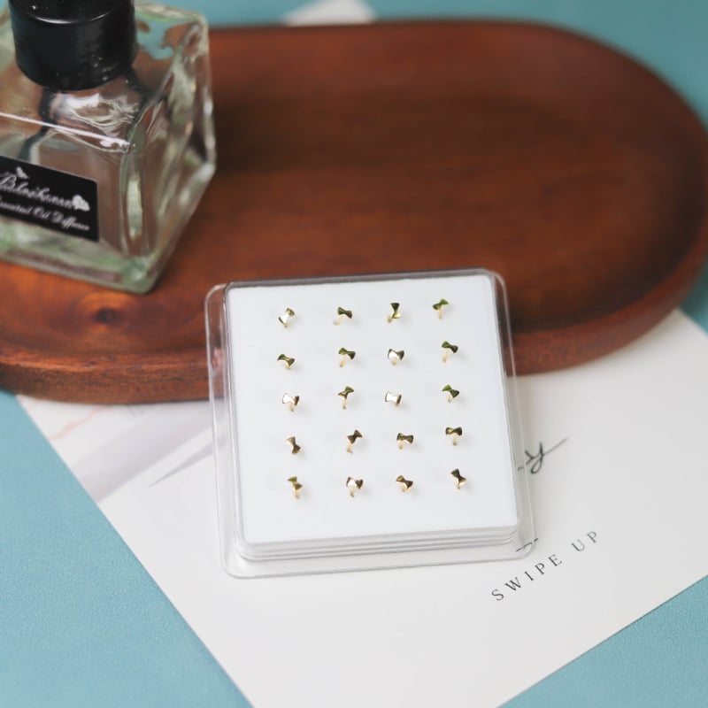 Κοσμήματα μύτης – Χειροποίητα, σκουλαρίκια και δαχτυλίδια με σχήμα καρδιάς, λευκοί κρύσταλλοι, σειρά Πριγκίπισσα