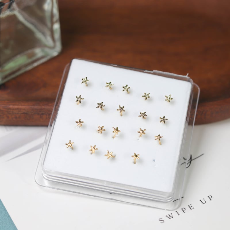 Κοσμήματα μύτης – Χειροποίητα, σκουλαρίκια και δαχτυλίδια με σχήμα καρδιάς, λευκοί κρύσταλλοι, σειρά Πριγκίπισσα