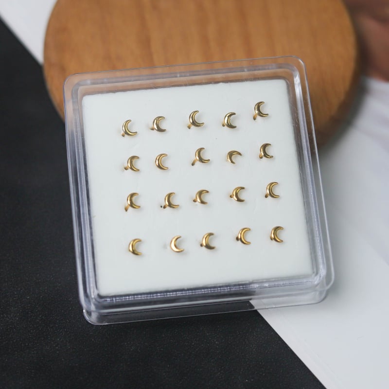 Κοσμήματα μύτης – Χειροποίητα, σκουλαρίκια και δαχτυλίδια με σχήμα καρδιάς, λευκοί κρύσταλλοι, σειρά Πριγκίπισσα