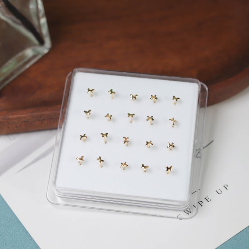 Κοσμήματα μύτης – Χειροποίητα, σκουλαρίκια και δαχτυλίδια με σχήμα καρδιάς, λευκοί κρύσταλλοι, σειρά Πριγκίπισσα