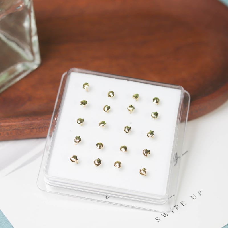 Κοσμήματα μύτης – Χειροποίητα, σκουλαρίκια και δαχτυλίδια με σχήμα καρδιάς, λευκοί κρύσταλλοι, σειρά Πριγκίπισσα