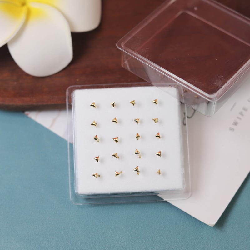 Κοσμήματα μύτης – Χειροποίητα, σκουλαρίκια και δαχτυλίδια με σχήμα καρδιάς, λευκοί κρύσταλλοι, σειρά Πριγκίπισσα