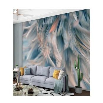 Ziemeļniecisks zīda sienas muralis, netīrumu izturīgs, 3 līmeņu kompozīcija, sienas audums