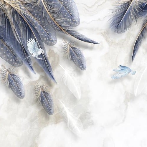 Ziemeļniecisks zīda sienas muralis, netīrumu izturīgs, 3 līmeņu kompozīcija, sienas audums