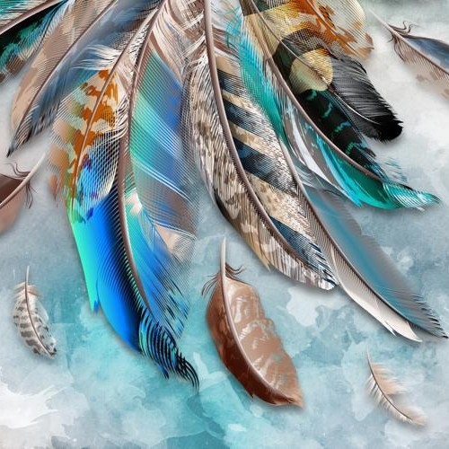 Ziemeļniecisks zīda sienas muralis, netīrumu izturīgs, 3 līmeņu kompozīcija, sienas audums