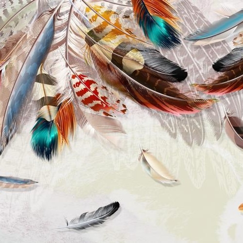 Ziemeļniecisks zīda sienas muralis, netīrumu izturīgs, 3 līmeņu kompozīcija, sienas audums