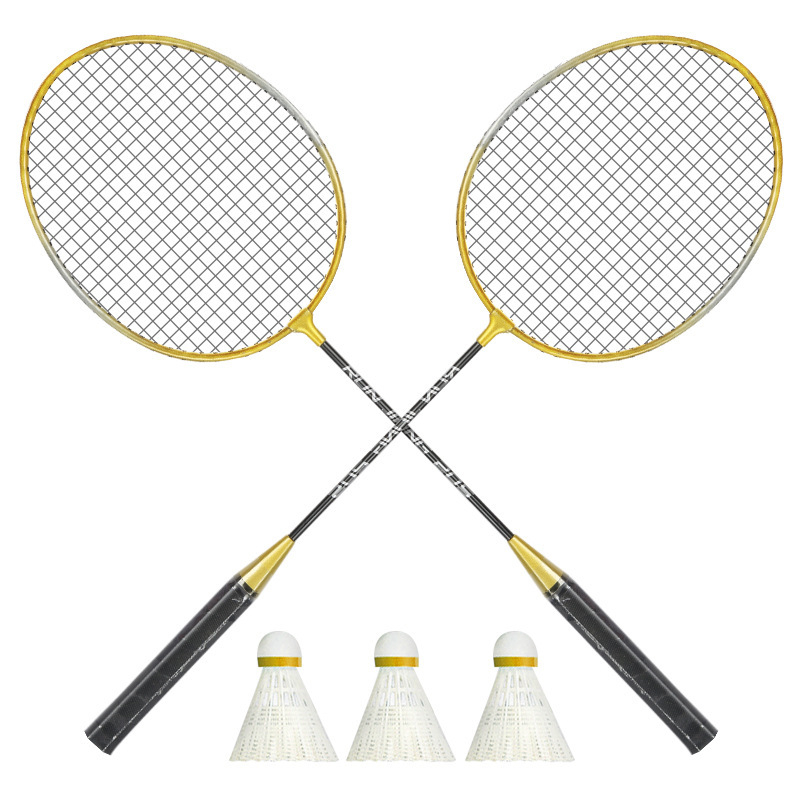 Badminton reketa With Zhen – okvir od željeznog legura, težina 95–100 g, ravna glava, žice od vlakna svile, za početnike