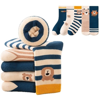 Детски зимни чорапи, дебели с флисов вътрешен слой, средна височина, унисекс, 65% полиестер