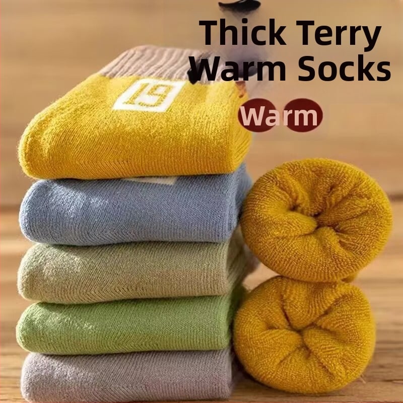 Детски зимни чорапи, дебели с флисов вътрешен слой, средна височина, унисекс, 65% полиестер