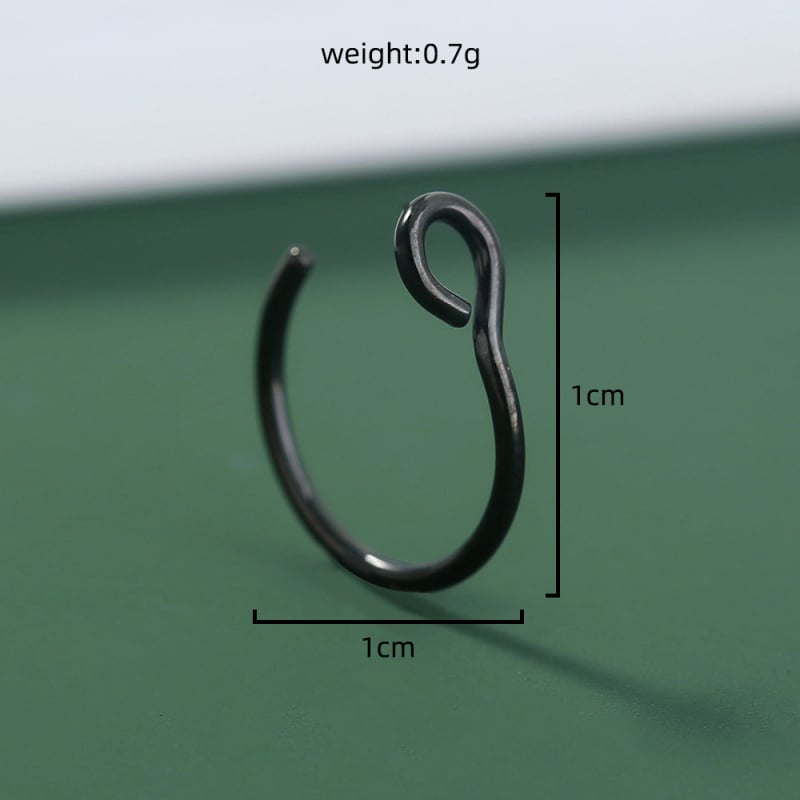 Δαχτυλίδι μύτης - Ανοξείδωτο ατσάλι, ηλεκτροπλατίωση, γεωμετρικός σχεδιασμός, Unisex