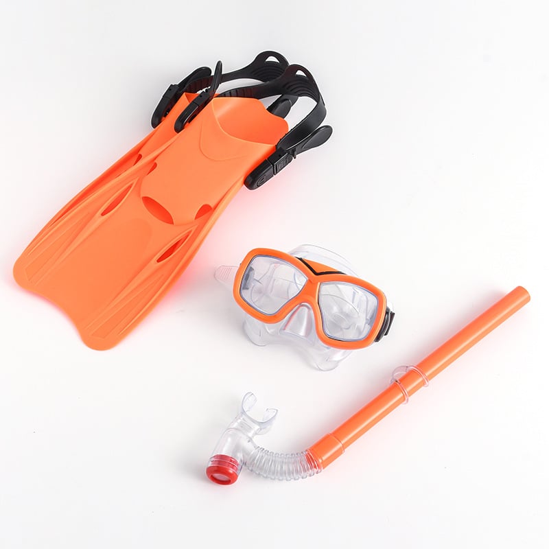 Bērnu niršanas komplekts ar PVC masku, elpošanas cauruli un peldspārniem