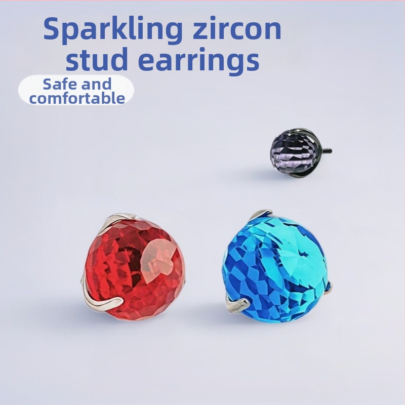 Piercing šperky z titanovej zliatiny – Geometrické náušnice s dizajnom disco lampy, čistota G23, diamantové spracovanie, unisex štýl