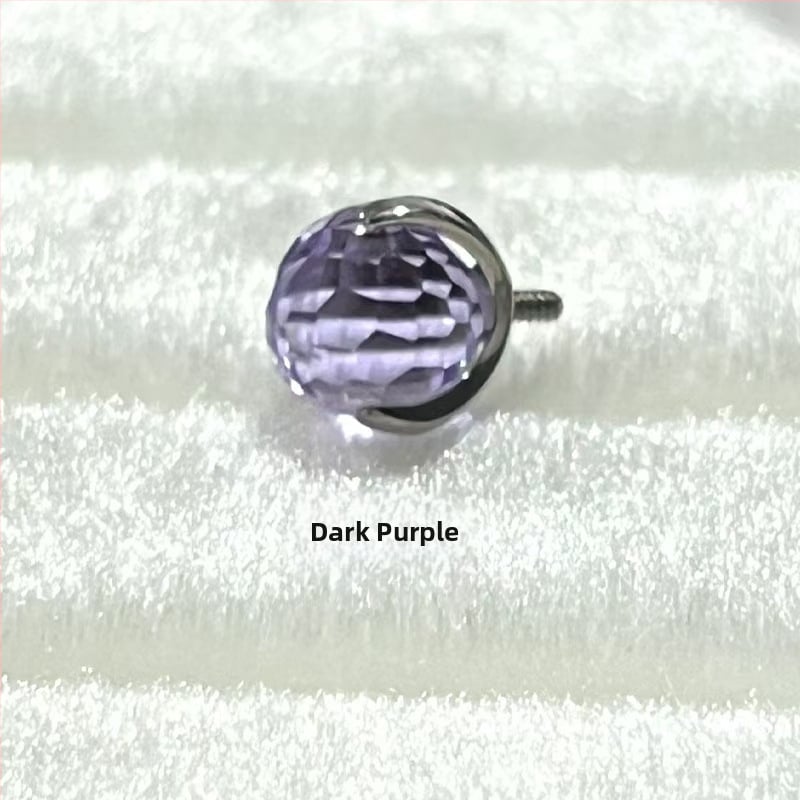 Κράμα τιτάνιο piercing κοσμήματα – Γεωμετρικά σκουλαρίκια με σχέδιο disco φώτα, καθαρότητα G23, επεξεργασία διαμαντιού, unisex στυλ