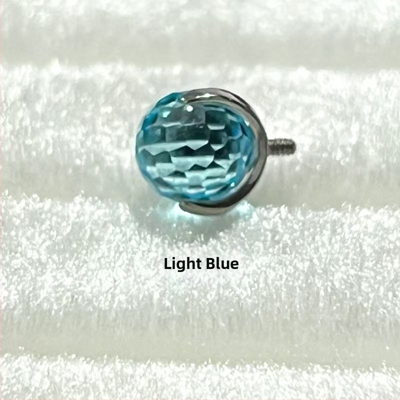 Κράμα τιτάνιο piercing κοσμήματα – Γεωμετρικά σκουλαρίκια με σχέδιο disco φώτα, καθαρότητα G23, επεξεργασία διαμαντιού, unisex στυλ