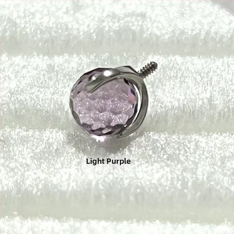 Κράμα τιτάνιο piercing κοσμήματα – Γεωμετρικά σκουλαρίκια με σχέδιο disco φώτα, καθαρότητα G23, επεξεργασία διαμαντιού, unisex στυλ