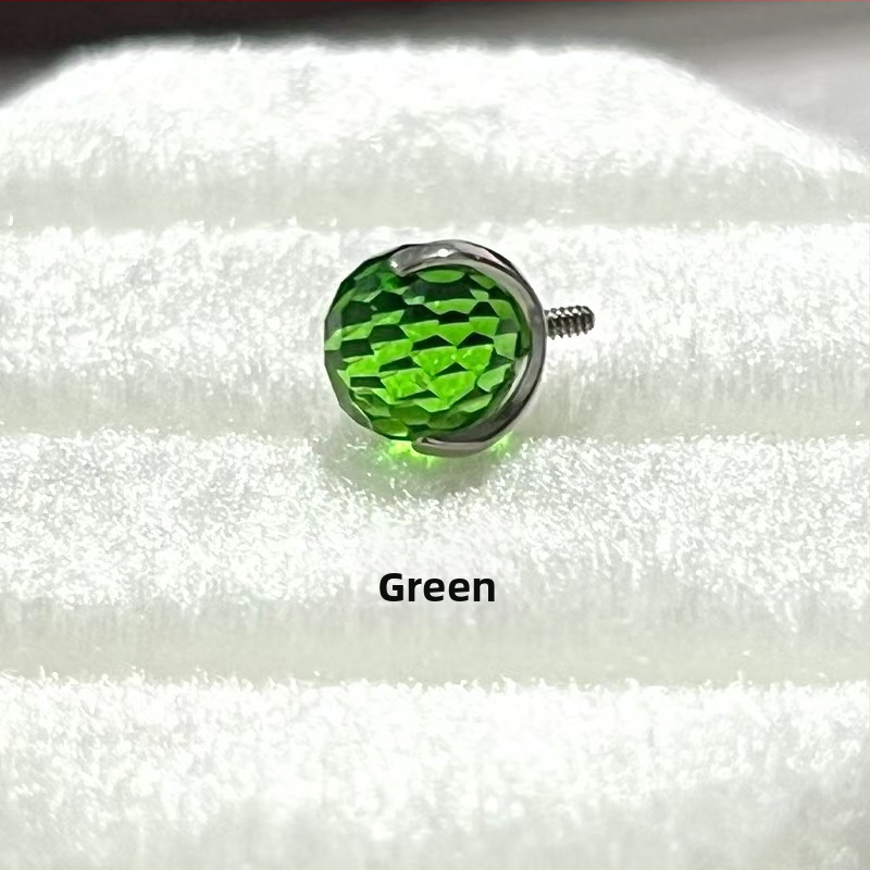 Κράμα τιτάνιο piercing κοσμήματα – Γεωμετρικά σκουλαρίκια με σχέδιο disco φώτα, καθαρότητα G23, επεξεργασία διαμαντιού, unisex στυλ