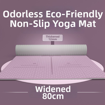 TPE jogas paklājs iesācējiem, 8 mm biezums, pretslīdošs, bez smaržas, ar āsānu vadlīnijām.