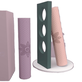 TPE jogas paklājs iesācējiem, 8 mm biezums, pretslīdošs, bez smaržas, ar āsānu vadlīnijām.