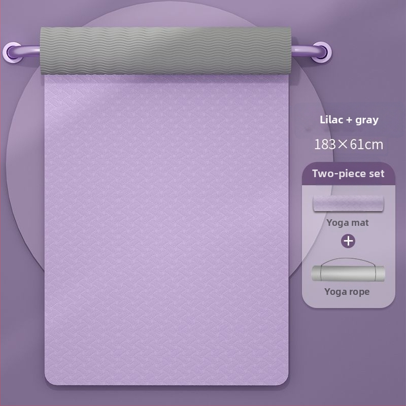 TPE jogas paklājs iesācējiem, 8 mm biezums, pretslīdošs, bez smaržas, ar āsānu vadlīnijām.