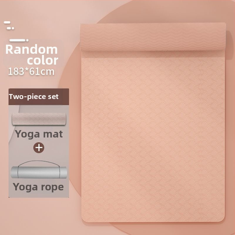 TPE jogas paklājs iesācējiem, 8 mm biezums, pretslīdošs, bez smaržas, ar āsānu vadlīnijām.