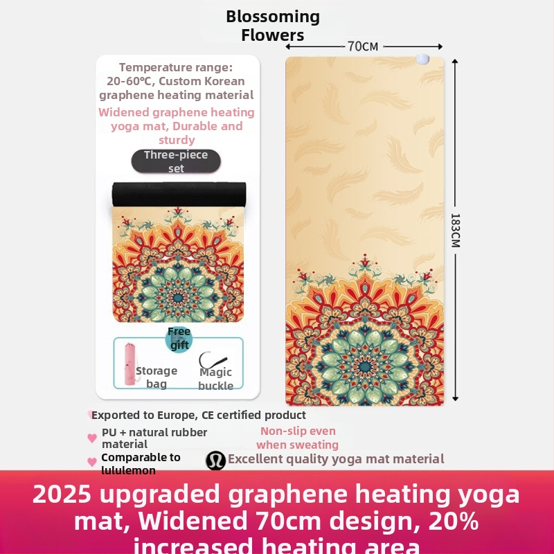 Joga matrača ar pozu vadības līnijām, Kondal, PU+ dabiskā gumija, 5 mm, 5 kg