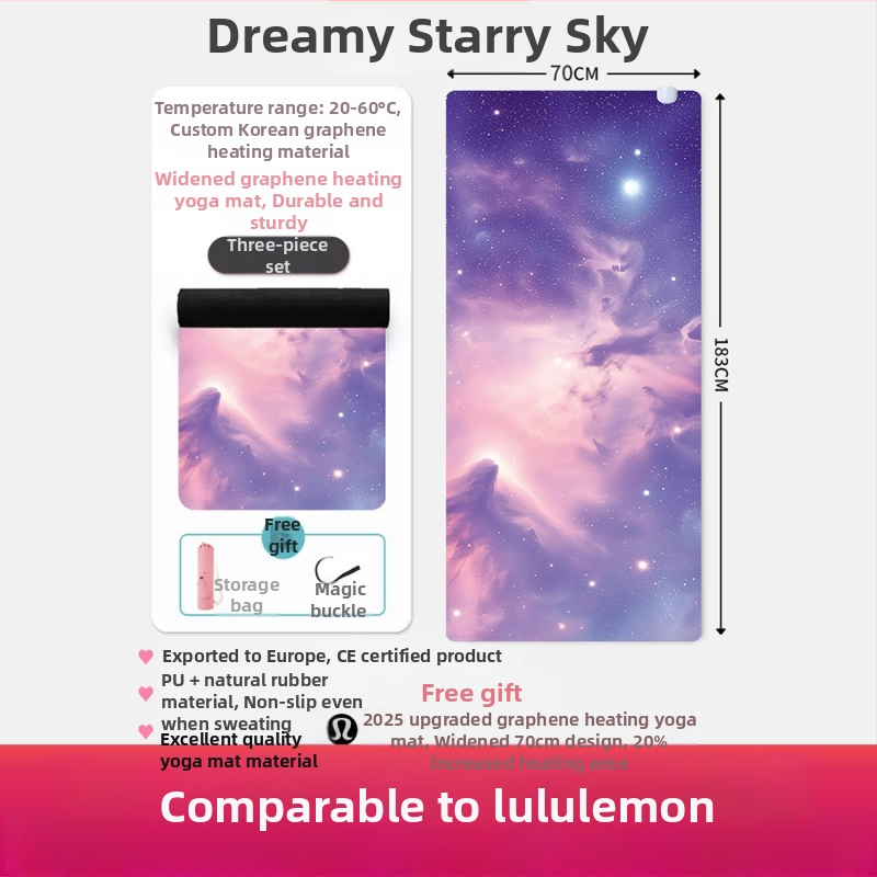 Joga matrača ar pozu vadības līnijām, Kondal, PU+ dabiskā gumija, 5 mm, 5 kg