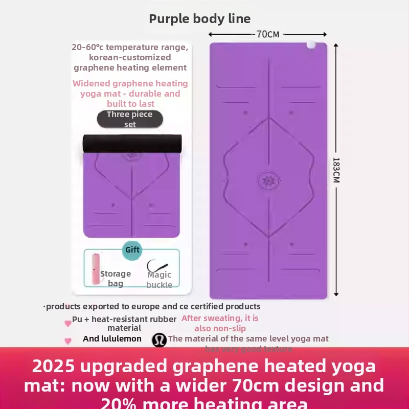 Joga matrača ar pozu vadības līnijām, Kondal, PU+ dabiskā gumija, 5 mm, 5 kg