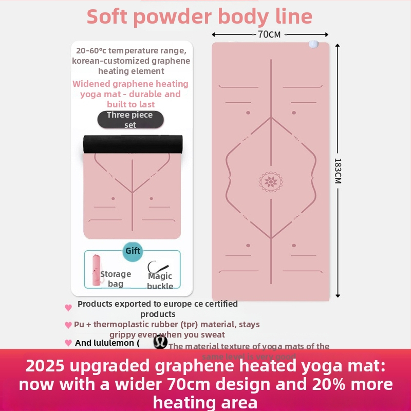 Joga matrača ar pozu vadības līnijām, Kondal, PU+ dabiskā gumija, 5 mm, 5 kg