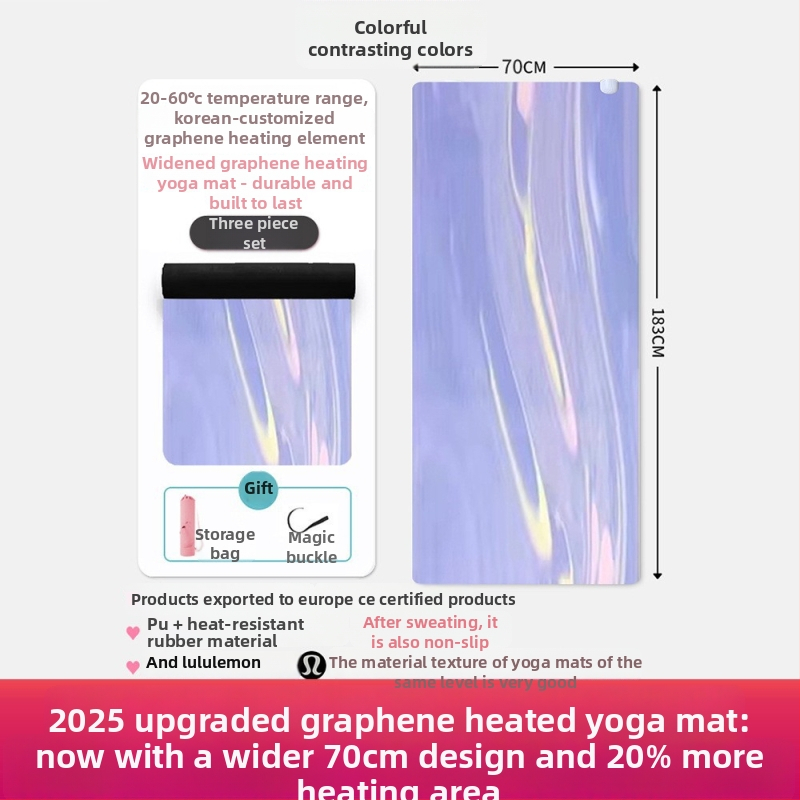 Joga matrača ar pozu vadības līnijām, Kondal, PU+ dabiskā gumija, 5 mm, 5 kg