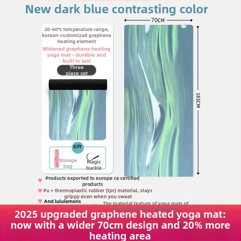 Joga matrača ar pozu vadības līnijām, Kondal, PU+ dabiskā gumija, 5 mm, 5 kg