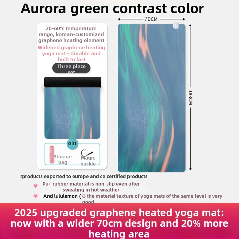 Joga matrača ar pozu vadības līnijām, Kondal, PU+ dabiskā gumija, 5 mm, 5 kg