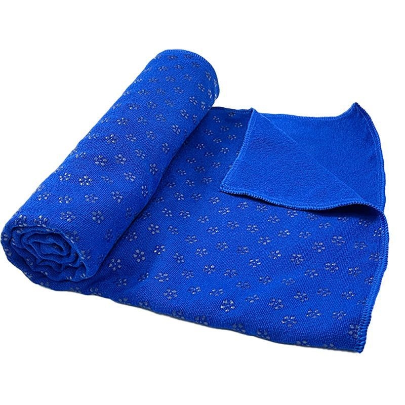 Neslīdošs jogas dvielis prostinam ar plūmju ziedu punktētu rakstu, viegls, mazgājas veļas mašīnā