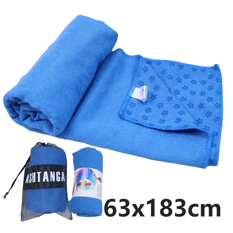 Neslīdošs jogas dvielis prostinam ar plūmju ziedu punktētu rakstu, viegls, mazgājas veļas mašīnā