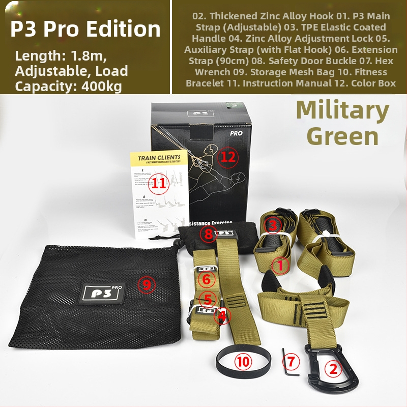 Pakabinama treniruotės juosta – Kaisheng, aukštos kokybės audinio juostelė, skirta pilvo treniravimui