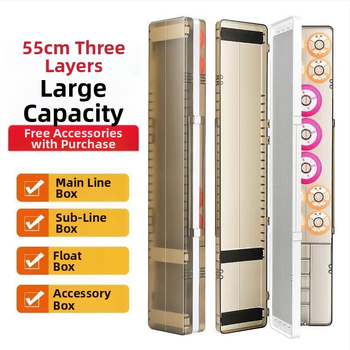 Többcélú horgász úszó doboz 12 úszóval, háromrétegű kialakítás, nagy kapacitás, rekeszek a fő- és mellékágak számára