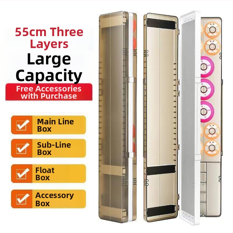 Többcélú horgász úszó doboz 12 úszóval, háromrétegű kialakítás, nagy kapacitás, rekeszek a fő- és mellékágak számára