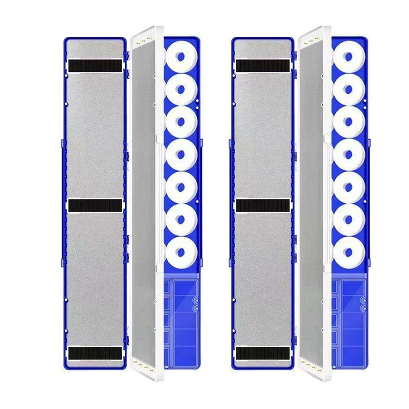 Többcélú horgász úszó doboz 12 úszóval, háromrétegű kialakítás, nagy kapacitás, rekeszek a fő- és mellékágak számára