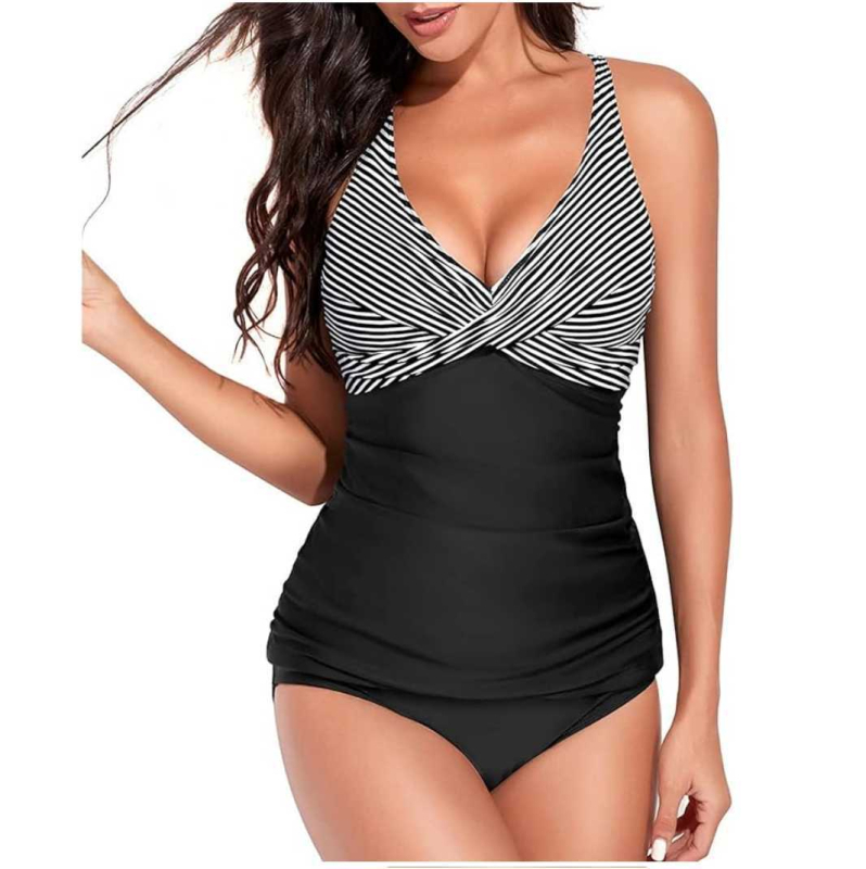 Sievietes divdaļīgs peldkostīms ar uzpildītu augšdaļu, bez metāla atbalsta, 82% poliesters, odere poliester