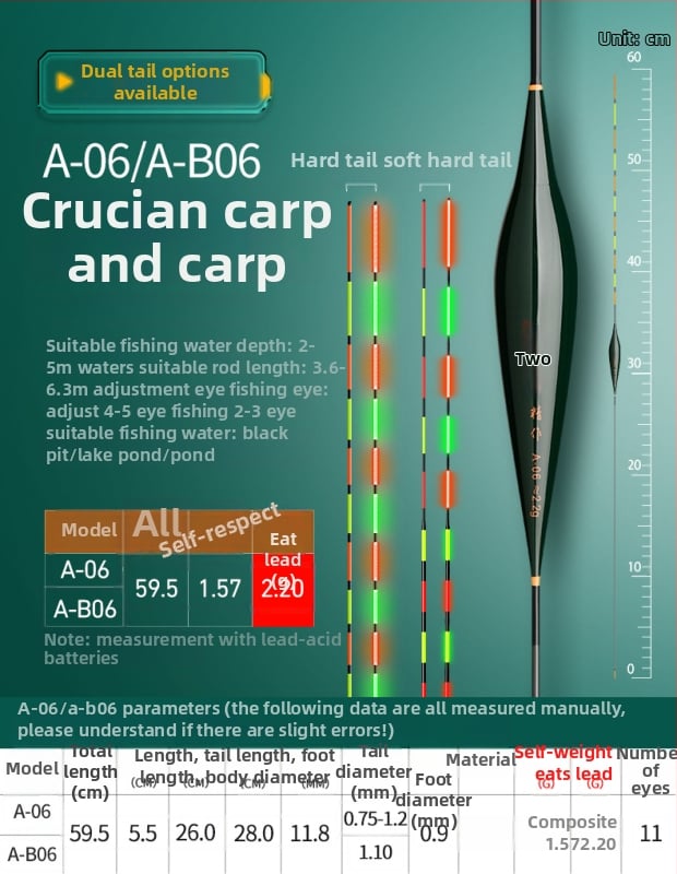 Vertikālais zvejas pludiņš ar augstu jutīgumu, gaismas, integrēts mīksts un ciets astiņš, dienas un nakts elektroniskais pludiņš