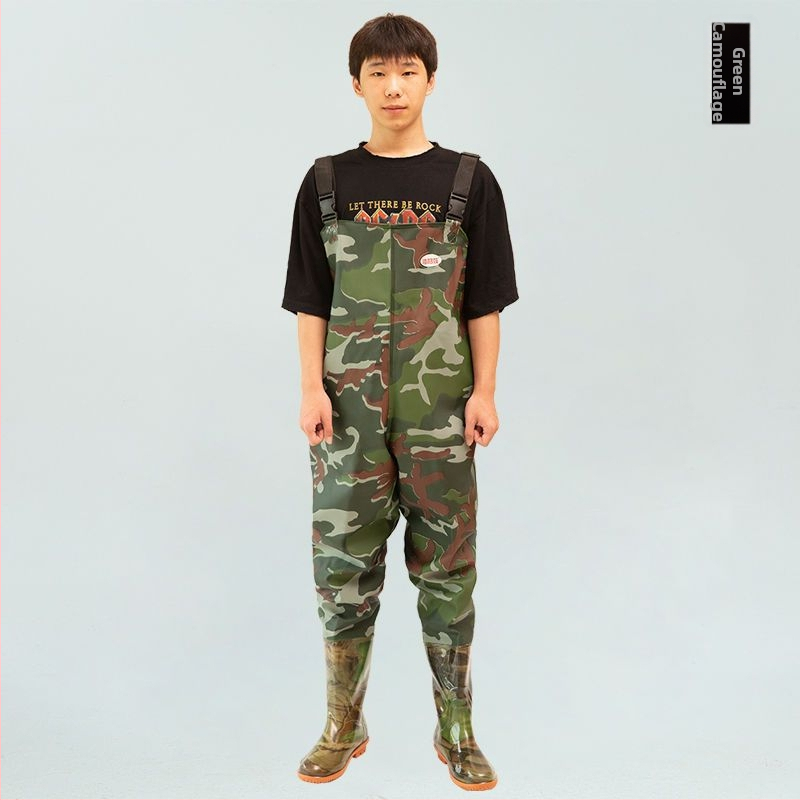 Vandeniui atsparus žvejybos kombinezonas su įmontuotomis batelėmis