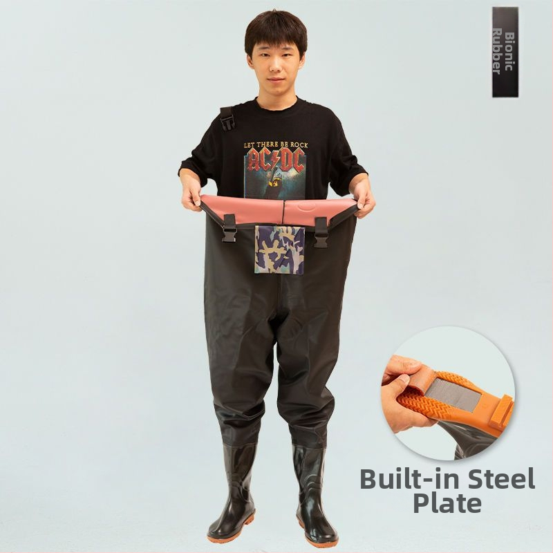 Vandeniui atsparus žvejybos kombinezonas su įmontuotomis batelėmis