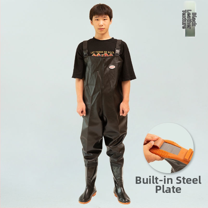 Vandeniui atsparus žvejybos kombinezonas su įmontuotomis batelėmis